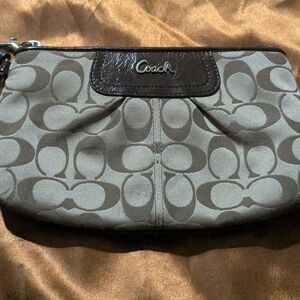 Coach Brown and Tan Wristlet